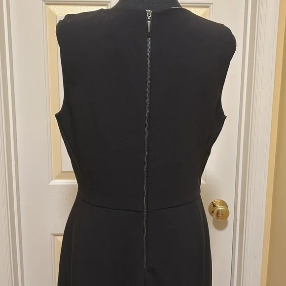 White House Black Market Black and Cream Sheath Midi Dress - Picture 5 of 6